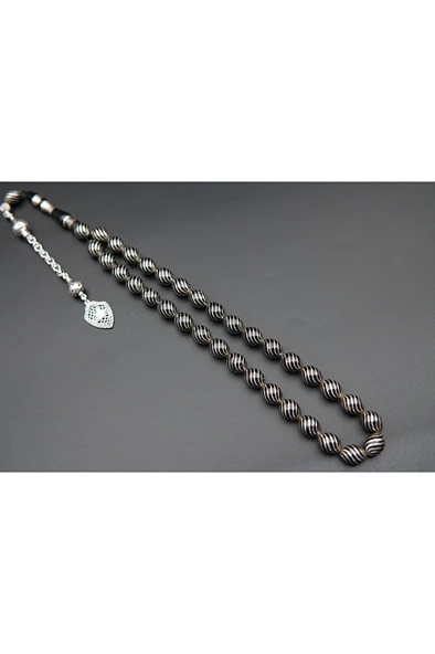 10'lu badem kesim çeşmi işleme oltu taşı tesbih st000146 - 2