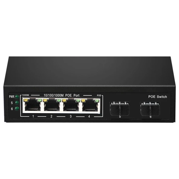 4 Port 10/100/1000 +2 Sfp Poe Switch - 1