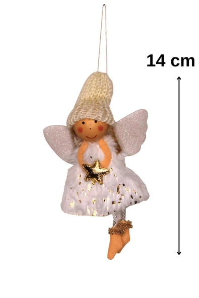 Yılbaşı Ağaç Süsü Beyaz kanatlı 14 cm Melek - Resim 5