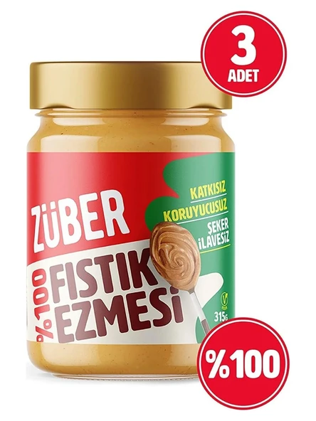 Züber %100 Fıstık Ezmesi 315 gr x 3 Adet - 1