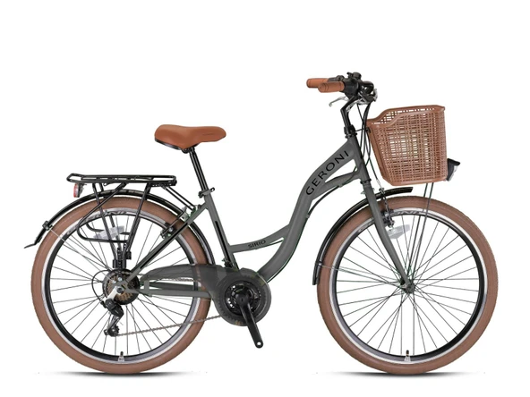 SIRIO - 28" City Bike - 21 Vites - V.B. - Nardo Gri - Siyah  - Shimano ürün görseli