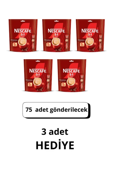 Nescafe 3'ü 1 Arada 72 'li (3 Adet Hediye)