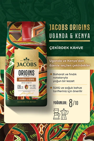 Jacobs Origins Uganda & Kenya Çekirdek Kahve 1 Kg x 2 Adet - 2