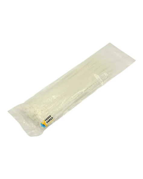 Beyaz Kelepçe Cırt - Naylon Kablo Bağı - 100'lü Paket, Dayanıklı ve Çok Amaçlı 3,6X250mm ürün görseli 1