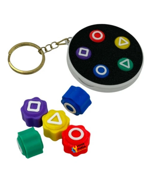 Squid Game Kumlu Model Oyun Taşı – 5 Taş Seti Renkli Taş Gonggi, Beş Taş, Kalamar Oyunu - Resim 2