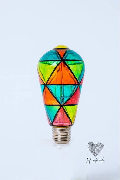 Rustik Ampül Vitray Ampül Rengarenk Ampül Ambians Ampul Rgb Ampül 4 W LED Filamentli Ampül Çok Renkli Camcı Stüdyo ürün görseli