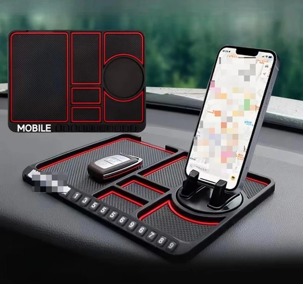 Zhltools Pratik Torpido Üstü Numaratörlü Telefon Tutucu Kaydırmaz Mat - Resim 7