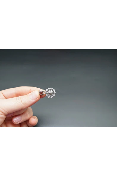 925 ayar gümüş 100 dilde love çark model kadın kolye sk00044 - Resim 2