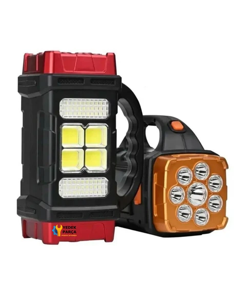 Güneş Enerjili Usb Girişli Powerbank Özellikli 3 Taraflı El Feneri Acil Durum RC-1678 ürün görseli