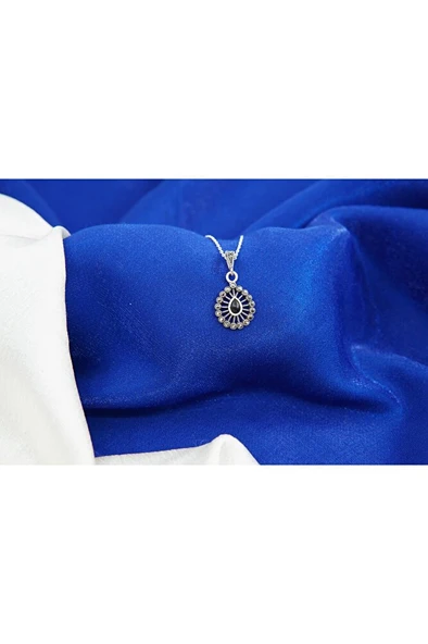 oltutaşı çift damla gümüş kolye sk00025 ürün görseli 1