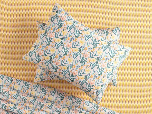 English Home Joyous Florets Kolay Ütülenir 2'li Yastık Kılıfı Açık Pembe - 1