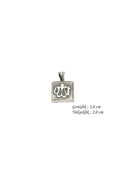 ANDA 925 Ayar Gümüş Kare Allah Yazılı Cevşen - 1