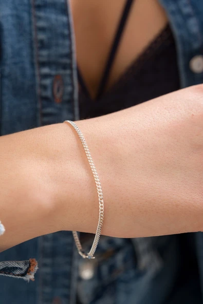 ANDA 925 Ayar Gümüş Unisex Gurmet Bileklik 2.2 Mm ürün görseli