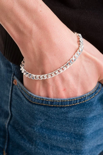 ANDA 925 Ayar Gümüş El Yapımı Gurmet Bileklik 6.60 Mm