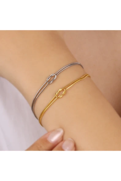 Thedem Kuyumculuk 925 Ayar Gümüş Düğüm Bileklik - Resim 2