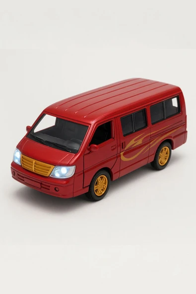 Çek Bırak Minibüs Oyuncak | Metal Sprinter Bus | Sesli Işıklı - Ön Kapılar Açılabilir | Kırmızı ürün görseli