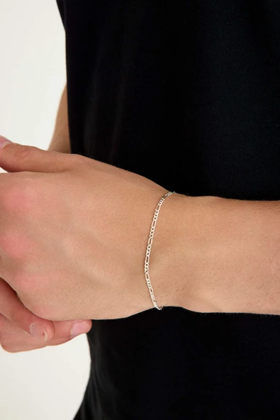 ANDA 925 Ayar Gümüş Unisex Figaro Bİleklik 2 mm - 2