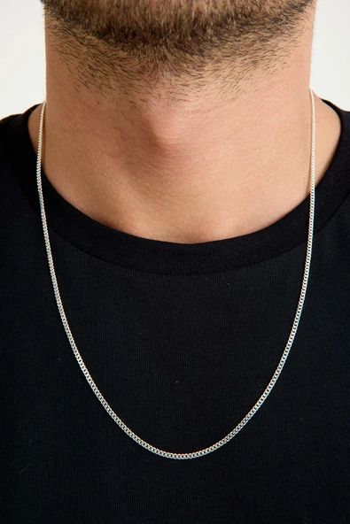 ANDA 925 Ayar Gümüş Unisex Gurmet Zincir Kolye 2.2 mm 60 cm - 6