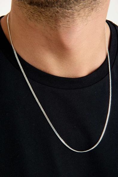 ANDA 925 Ayar Gümüş Unisex Gurmet Zincir Kolye 2.2 mm 60 cm - 2