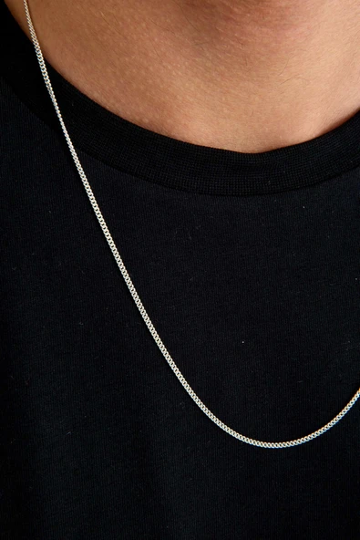 ANDA 925 Ayar Gümüş Unisex Gurmet Zincir Kolye 1.7 mm 60 cm - 3