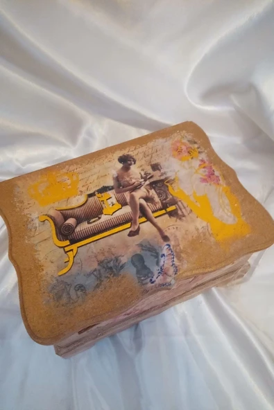 Sevgili Hediye Kutusu Sevgililer Günü Ahşap El İşi Hand Made Mücevher Kutusu Orta Boy - Resim 5