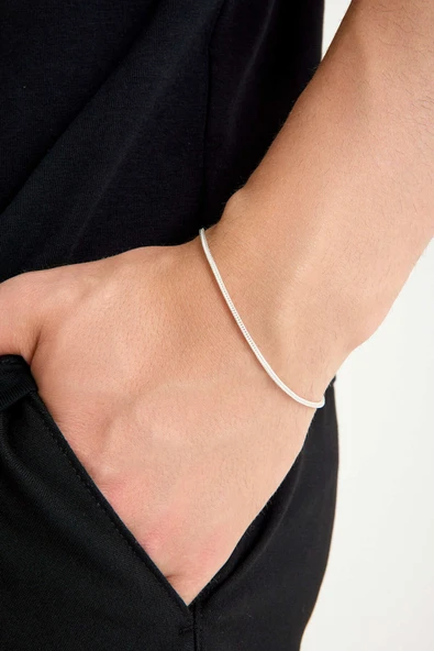 ANDA 925 Ayar Gümüş Unisex Tilki Kuyruğu Bilekil 1.6 mm ürün görseli