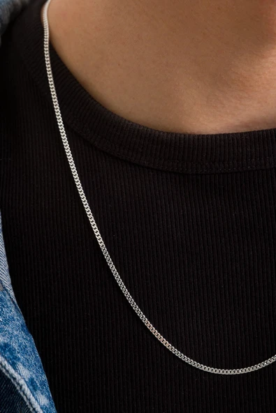 ANDA 925 Ayar Gümüş Unisex Gurmet Zincir Kolye 2.2 Mm - 2