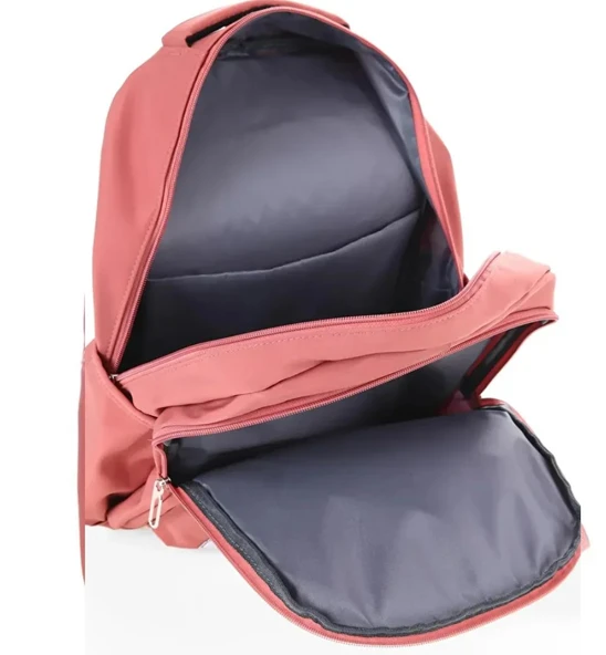 Öğrenci Sırt Okul Çantası Basit Kore Tarzı Kadın Seyahat Çantası YUMUŞAK SU GEÇİRMEZ KUMAŞ KİREMİT - Resim 3
