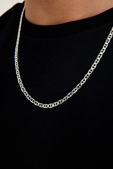 ANDA 925 Ayar Gümüş Unisex Barlı Kolye 3 Mm 60 cm - Resim 4