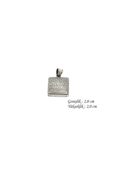 ANDA 925 Ayar Gümüş Kare Nazar Dualı Cevşen - 1