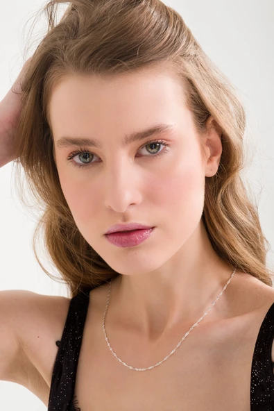 ANDA 925 Ayar Gümüş Singapur Zincir-singapur Kolye 2 Mm 45 Cm - Resim 2