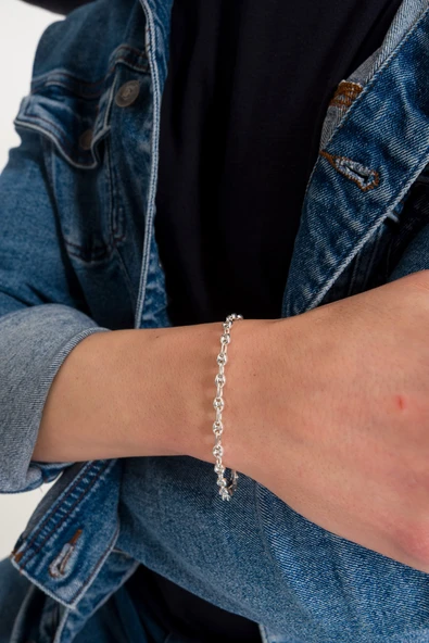 ANDA 925 Ayar Gümüş Unisex Gemici Bileklik 4.6 Mm