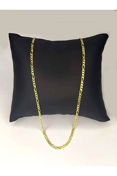 YÜZÜK USTASI Unisex 925 Ayar Gümüş Altın Kaplama Figaro Zincir Kolye 2 mm Kalınlık 60 cm ürün görseli