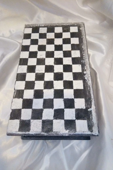 Sevgili Hediye Kutusu Dama Satranç Sevgililer Günü Ahşap El İşi Hand Made Mücevher Kutusu Orta Boy - Resim 5