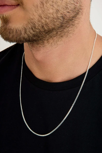 ANDA 925 Ayar Gümüş Unisex Gurmet Zincir Kolye 2.2 mm 60 cm