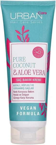 Urban Care Pure Coconut & Aloe Vera Boyalı Saçlara Özel Renk Koruyucu Saç Bakım Kremi 250 ml