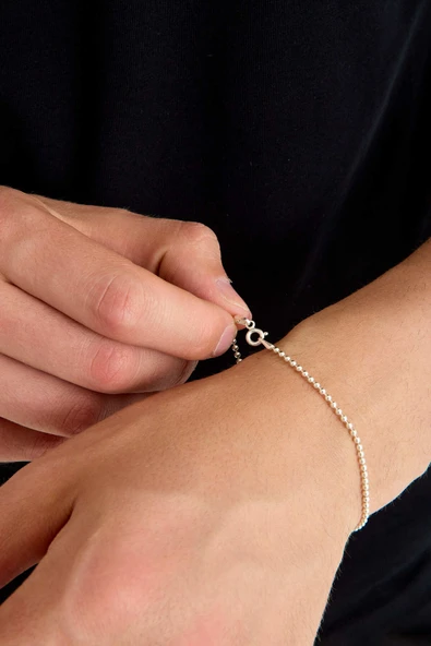 ANDA 925 Ayar gümüş Unisex Top Zincir Bileklik 1.5 mm - 2