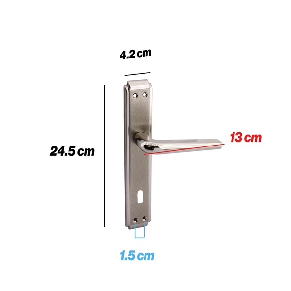 İç Oda Kapı Kolu Aynalı Sağa Sola Uygun Saten Renk Dış Ahşap Pvc Metal Çelik Kapısı Tutamağı 1 Takım - Resim 3