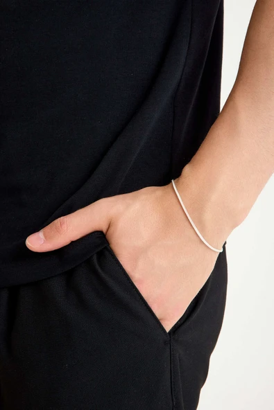 ANDA 925 Ayar Gümüş Unisex Tilki Kuyruğu Bilekil 1.6 mm - Resim 3