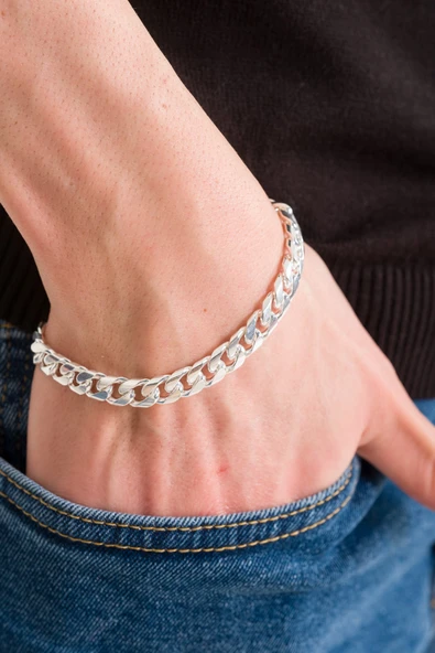 ANDA 925 Ayar Gümüş El Yapımı Gurmet Bileklik 8.40 Mm - Resim 2