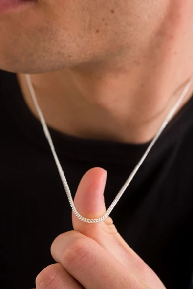 ANDA 925 Ayar Gümüş Unisex Gurmet Zincir Kolye 2.2 Mm - 1