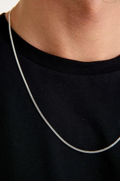 ANDA 925 Ayar Gümüş Unisex Gurmet Zincir Kolye 1.7 mm 60 cm - 7