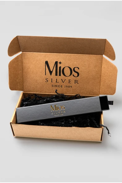 Mios Silver 2.5mm Barlı Zincir 925 Ayar Gümüş Kolye - Resim 5