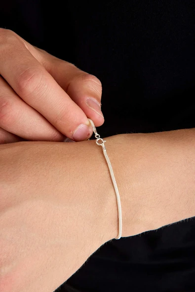 ANDA 925 Ayar Gümüş Unisex Tilki Kuyruğu Bilekil 1.6 mm - Resim 4