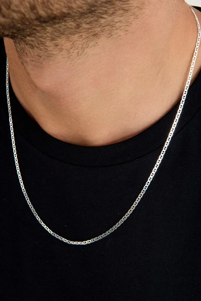 ANDA 925 Ayar Gümüş Unisex Barlı Kolye 2 Mm 60 cm - Resim 5