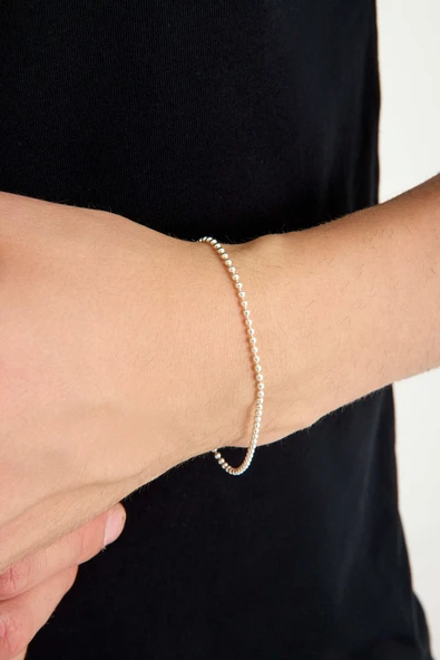 ANDA 925 Ayar gümüş Unisex Top Zincir Bileklik 1.5 mm - 3