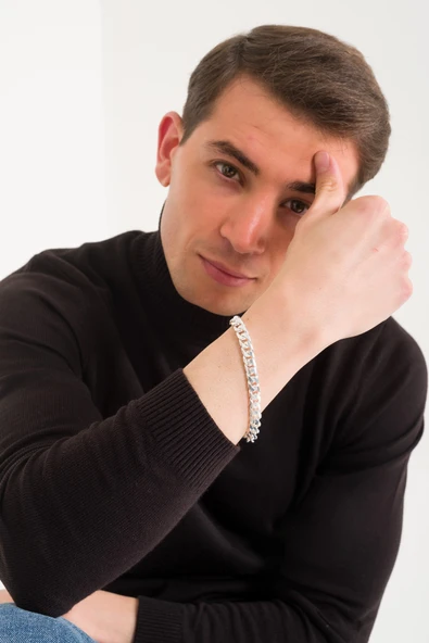 ANDA 925 Ayar Gümüş El Yapımı Gurmet Bileklik 8.40 Mm - Resim 3