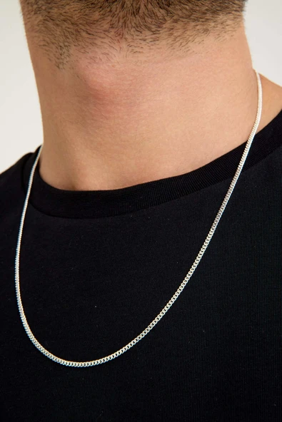 ANDA 925 Ayar Gümüş Unisex Gurmet Zincir Kolye 2.2 mm 60 cm - 7