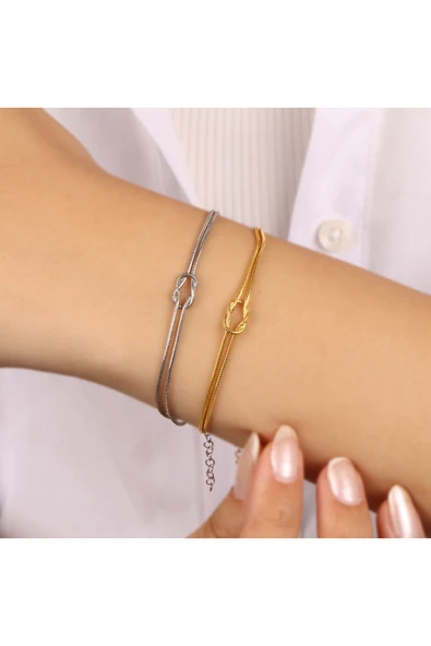 Thedem Kuyumculuk 925 Ayar Gümüş Düğüm Bileklik - Resim 3