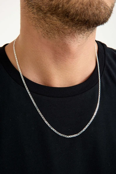 ANDA 925 Ayar Gümüş Unisex Barlı Kolye 2 Mm 60 cm ürün görseli